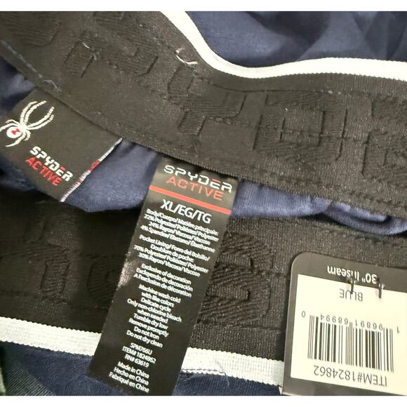 Spyder Active Men's Elastic Waistband Zippered Pockets Tapered Pants - Navy XL - Picture 6 of 8